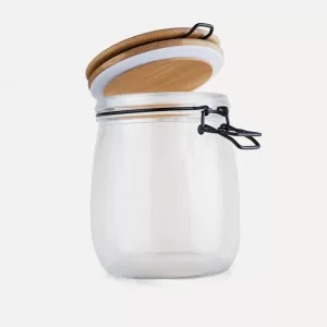 airtight Wood clip storage jar